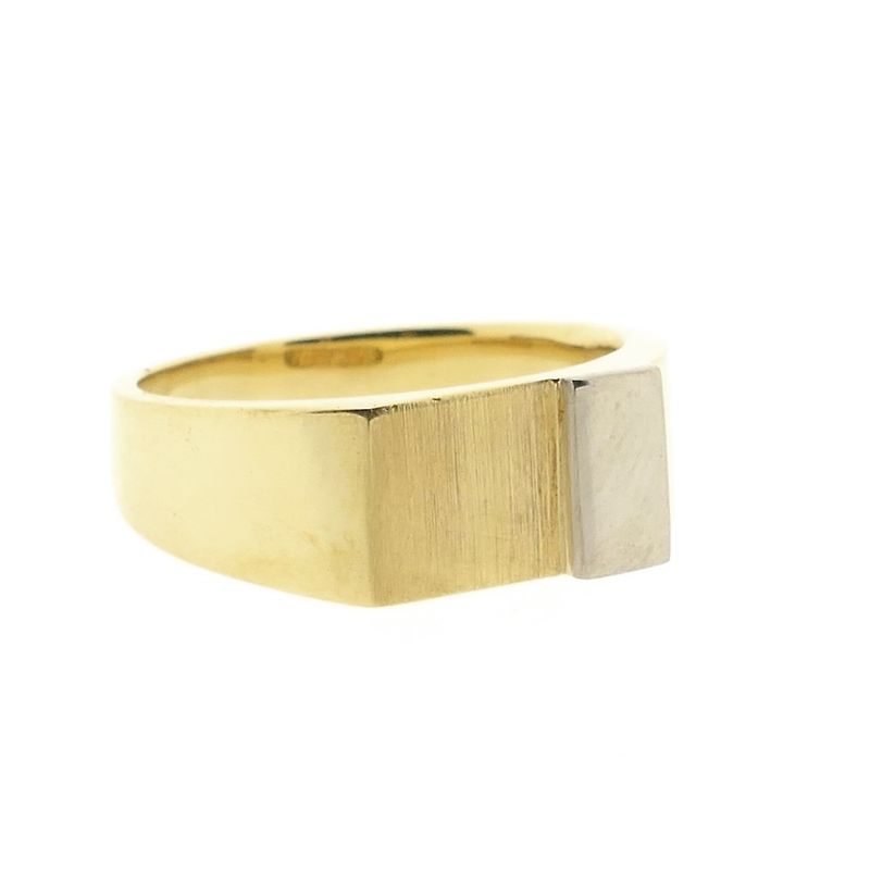 Image 8 of Two-tone gold men's signet ring