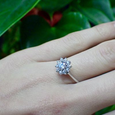 Image 2 of Silver entourage ring with zirconia