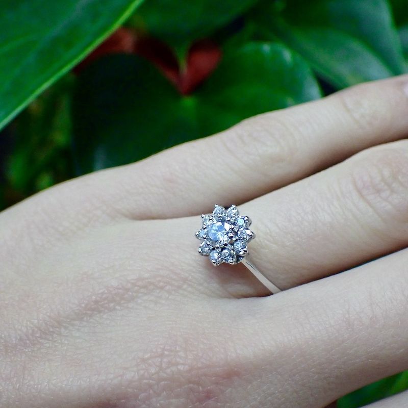 Image 2 of Silver entourage ring with zirconia