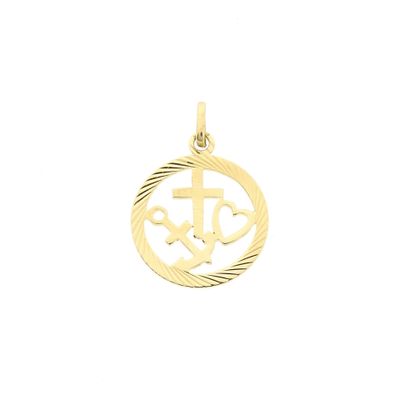 Image 1 of Gold pendant; Faith, hope, and love