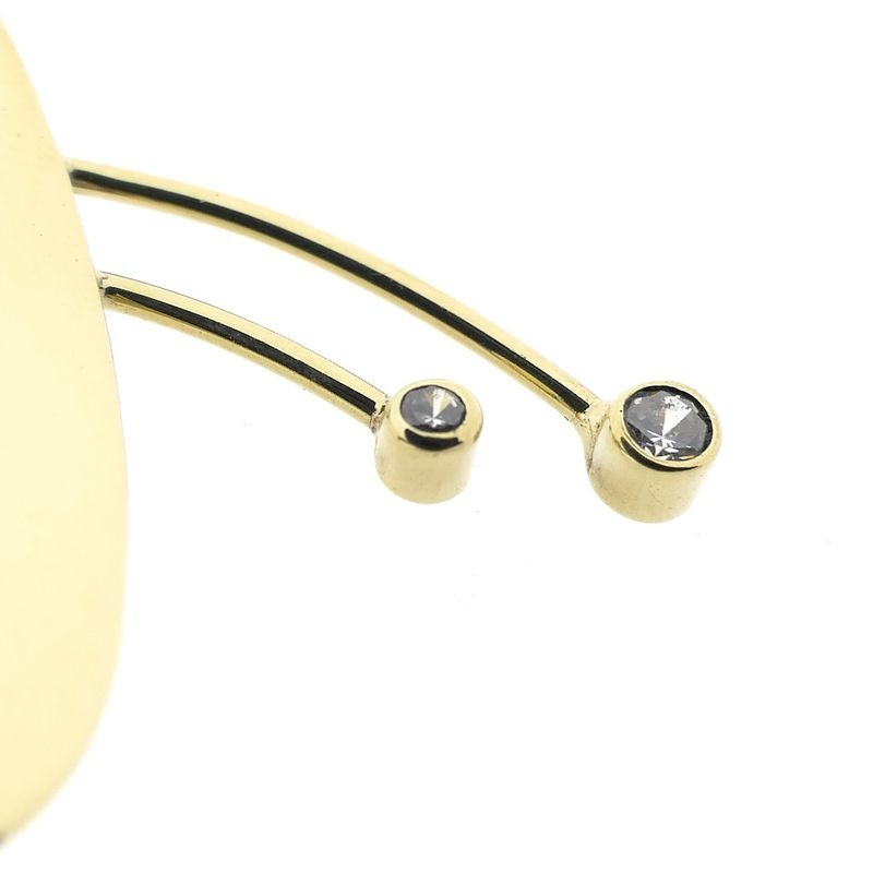 Image 3 of Gold abstract brooch with zirconia