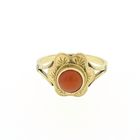 Image 5 of Gold ring with red coral | Vintage