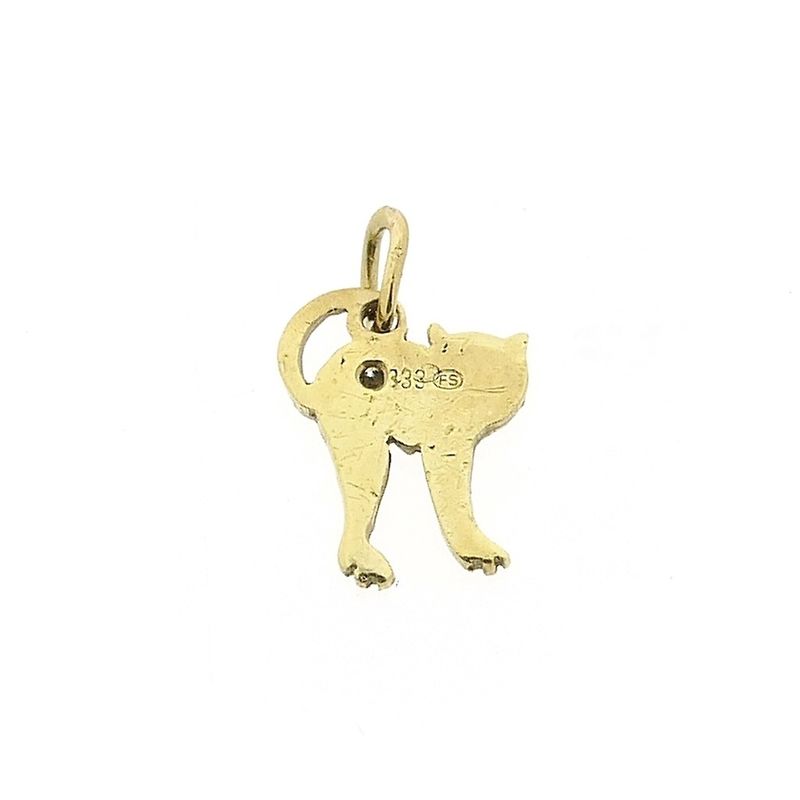 Image 3 of 8 carat pendant of a cat with diamond; 0.01 ct.
