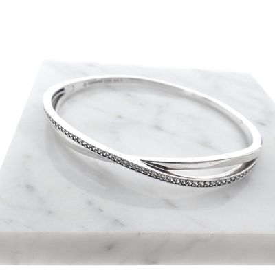 Image 2 of Pandora Signature Charm Bangle; Silver; | Ø 65 mm