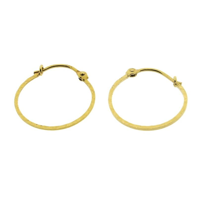 Image 8 of Gold flat earrings with pattern | Ø 17 mm