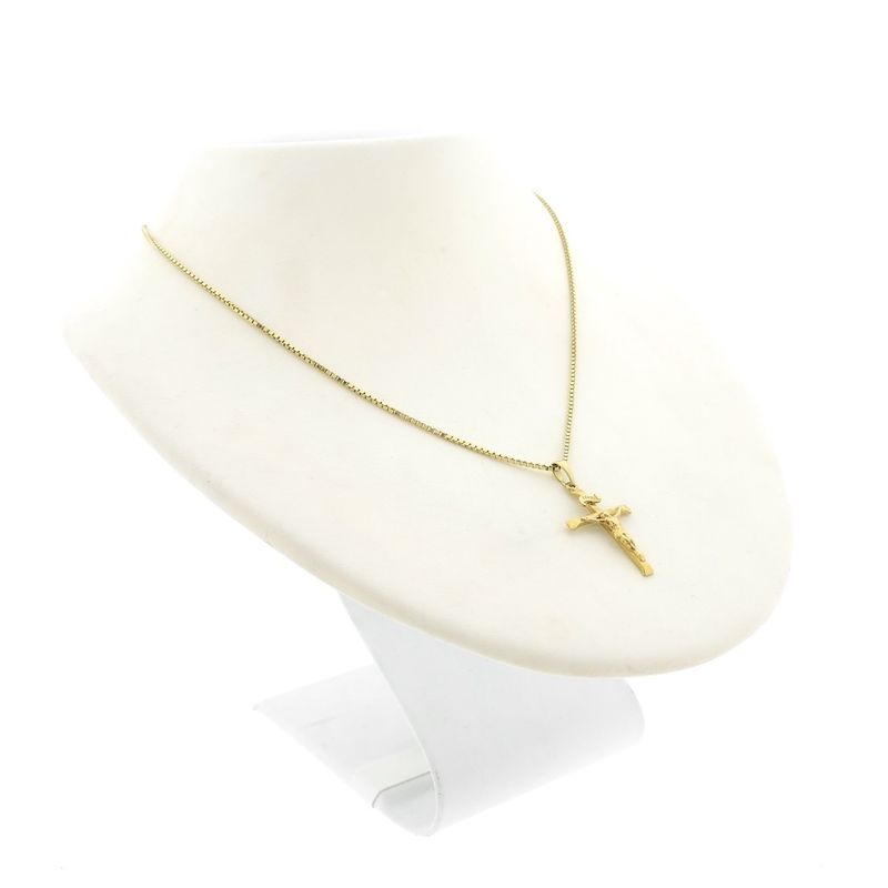 Image 7 of Gold pendant of cross with corpus | INRI