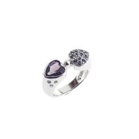 Silver ring with a cluster of gemstones