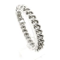 Silver robust gourmet link bracelet | 21 cm