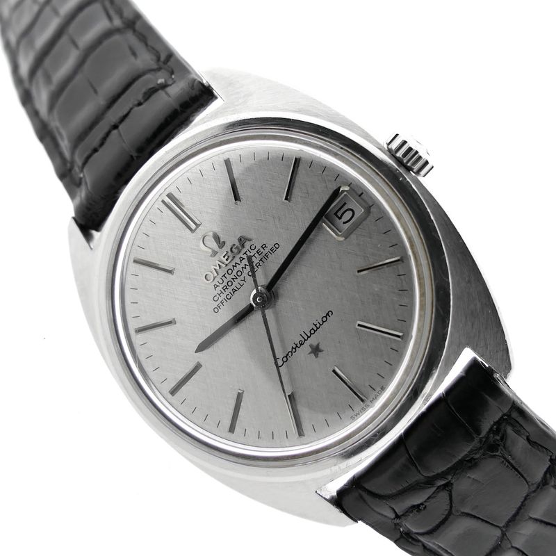 Image 8 of Omega Constellation Automatic Chronometer; Vintage horloge met 'linen' wijzerplaat