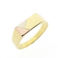 Tricolor gold signet ring | Men