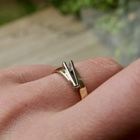 Image 7 of Two-tone gold ring with diamond; 0.03 ct.