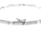 Image 5 of White gold bar link bracelet; 18.5 cm