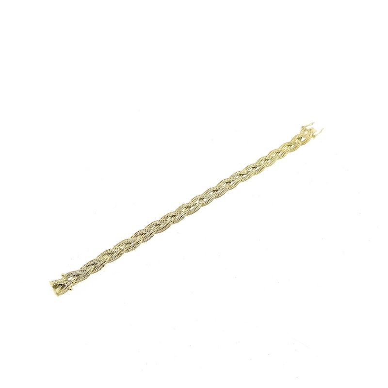 Image 7 of Gold braided foxtail link bracelet | 18.5 cm