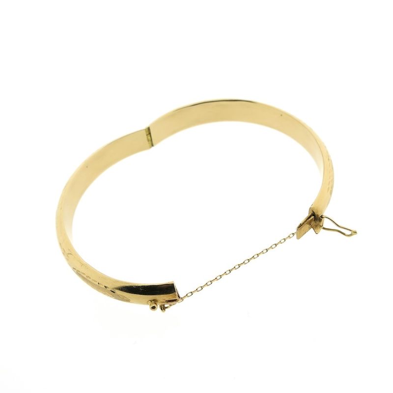 Image 5 of Gold slave bracelet with engravings; Size M