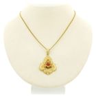 Image 9 of Antique gold pendant with blood coral.