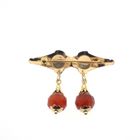 Image 5 of Vintage gold brooch with carnelian