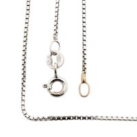 White Gold Venetian Box Chain Necklace