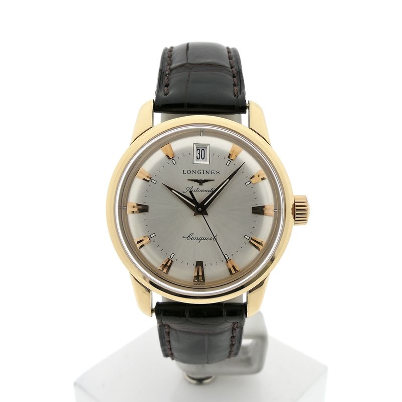 Image 1 of Longines Conquest Heritage L1.611.6; Automatic 18k gold men's watch