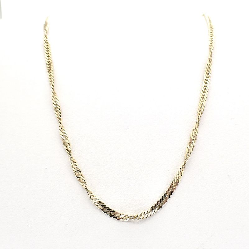 Image 4 of Gold twisted gourmet link necklace | 47 cm
