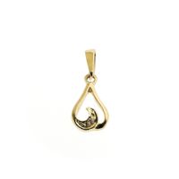 Gold subtle pendant with zirconia
