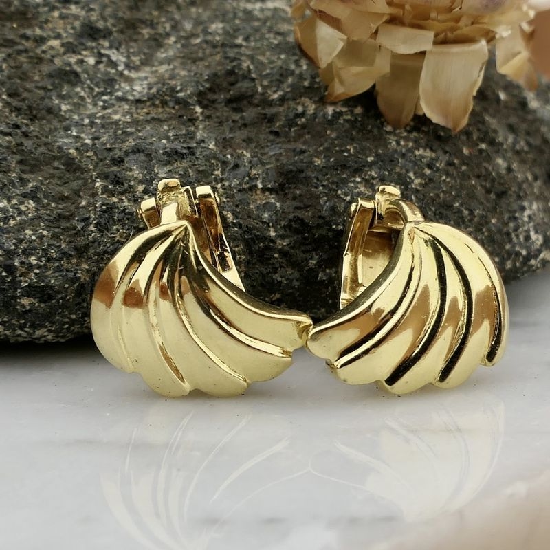 Image 2 of Vintage gold clip-on earrings