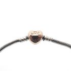 Image 4 of Pandora Moments bracelet; Silver with rose gold-plated clasp; Heart and snake chain | 19.5 cm