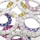 Image 3 of White gold pendant with bubbles of gemstones and diamond 7.07 ct.