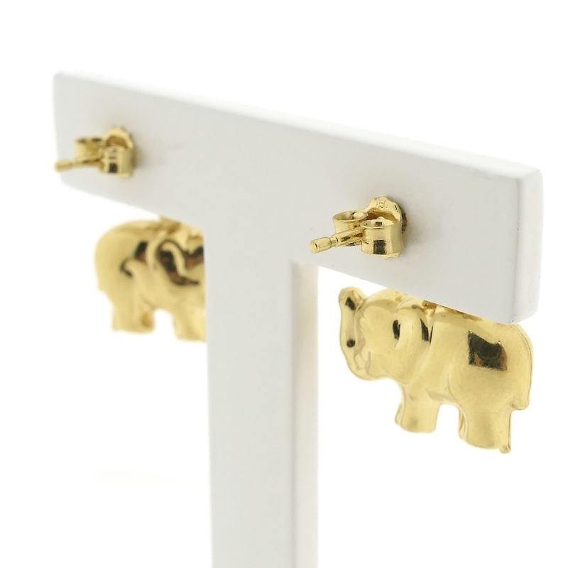 Image 2 of Golden elephant stud earrings