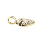Afbeelding 4 van Gouden hart hanger met saffier en diamanten; 1,50 ct.