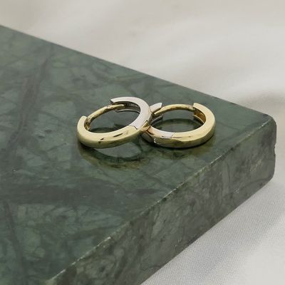 Two-tone gold hoop earrings | Ø 14.5 mm Image 2 of Two-tone gold hoop earrings | Ø 14.5 mm