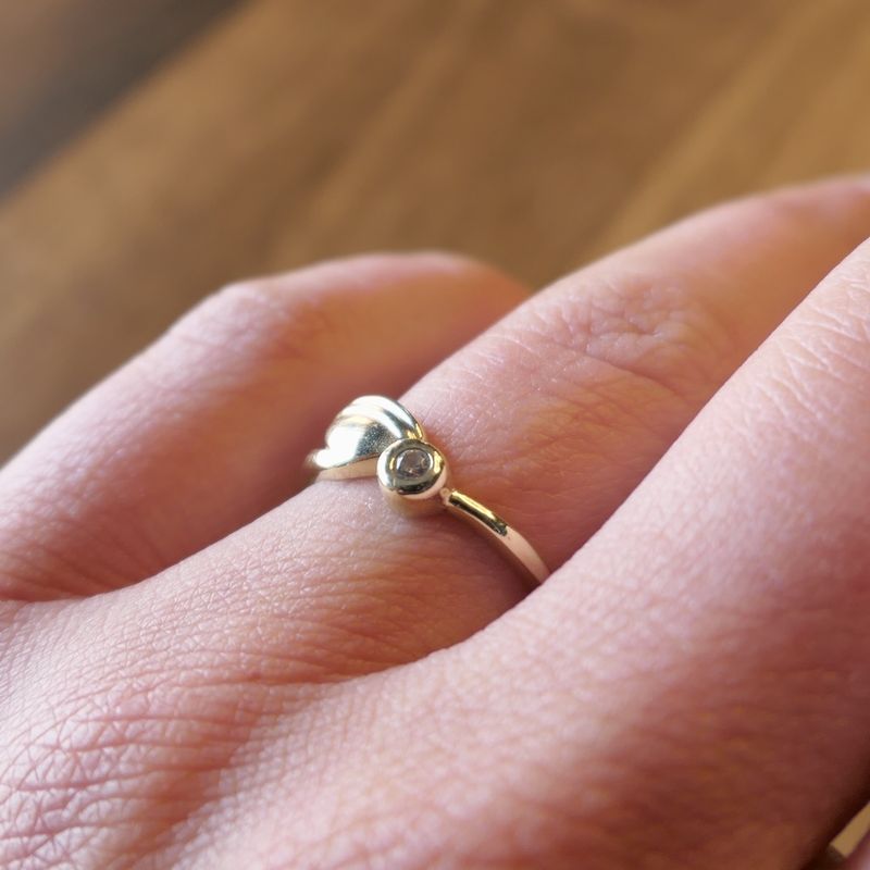 Image 6 of Gold ring with zirconia