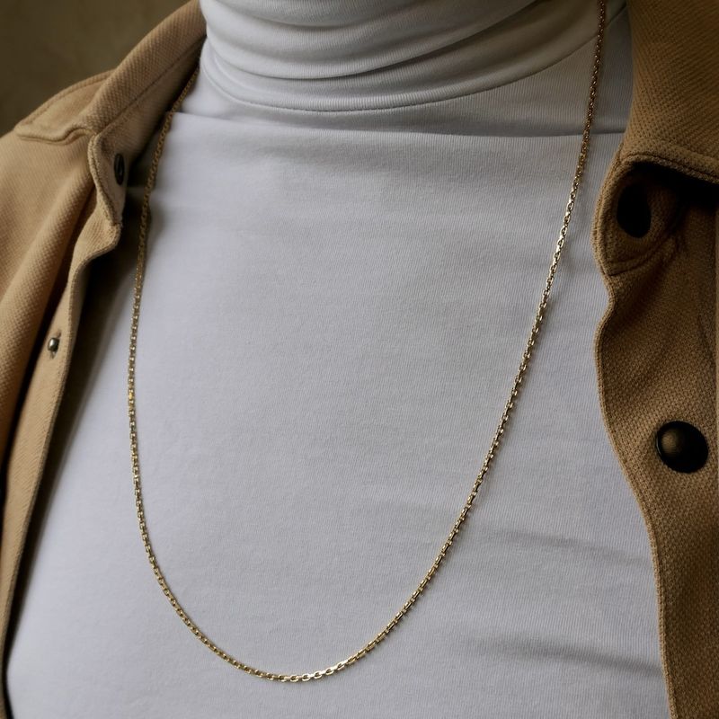 Image 8 of Gold anchor link chain | 75.5 cm