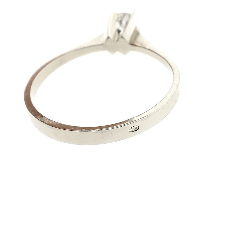 Image 5 of White gold solitaire ring with diamond | 0.10 ct.