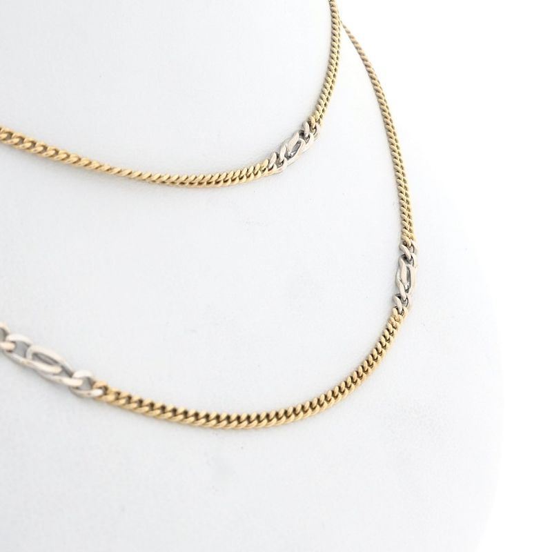 Image 3 of Two-tone gold gourmet/fantasy link chain