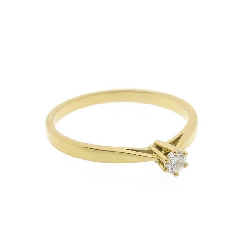 Image 3 of Gold solitaire ring with diamond | 0.11 ct.