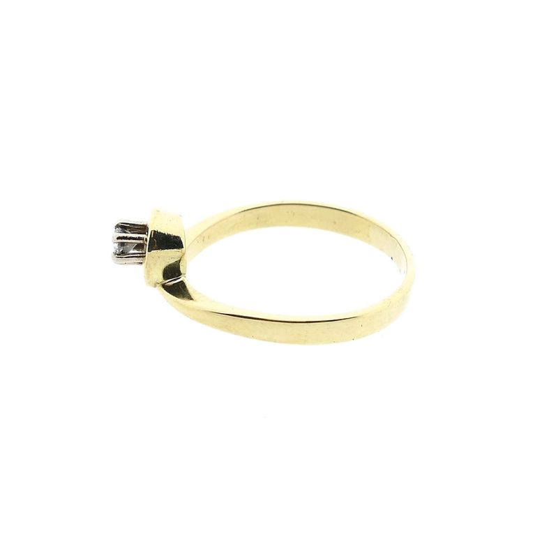 Image 7 of Golden solitaire ring with diamond; 0.11 ct.