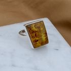 Image 2 of Silver ring with amber