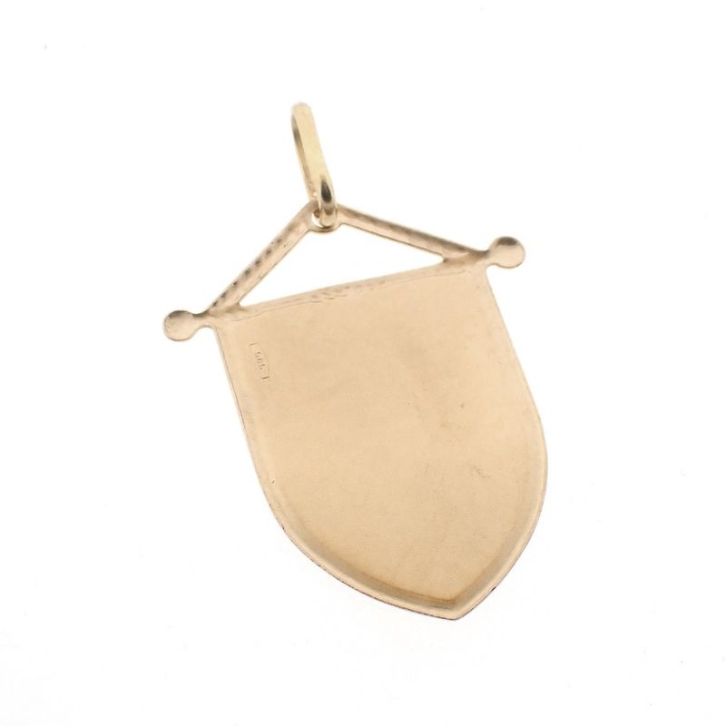 Image 3 of Gold pendant of a family crest flag with French lilies