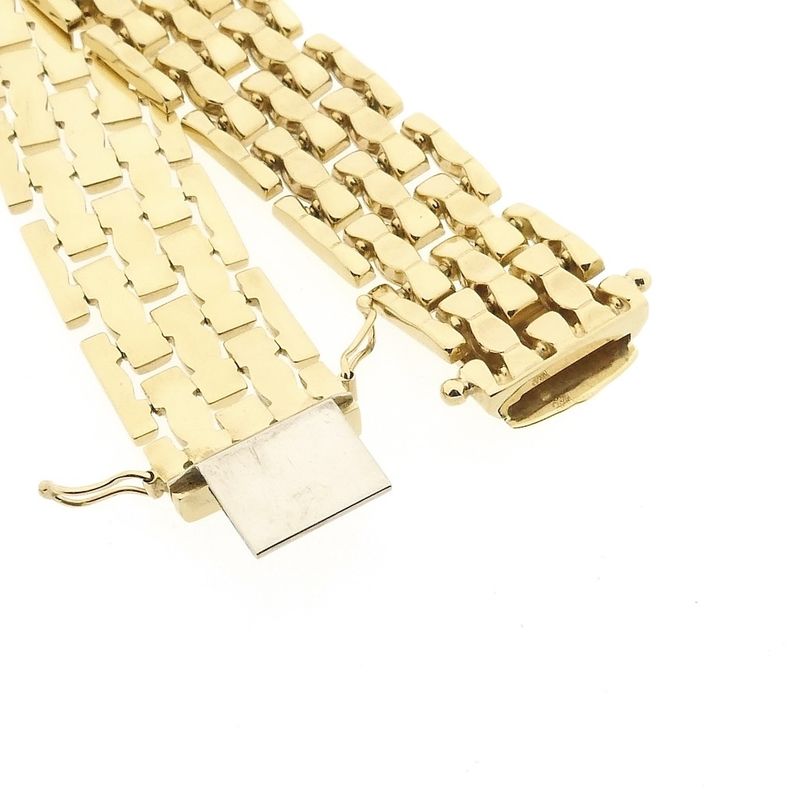 Image 4 of Gold wide tank link bracelet