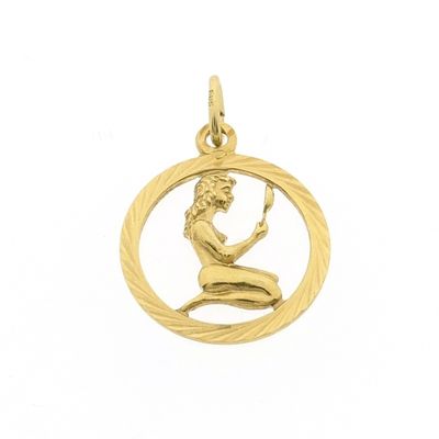 Image 1 of Gold zodiac sign pendant; Virgo