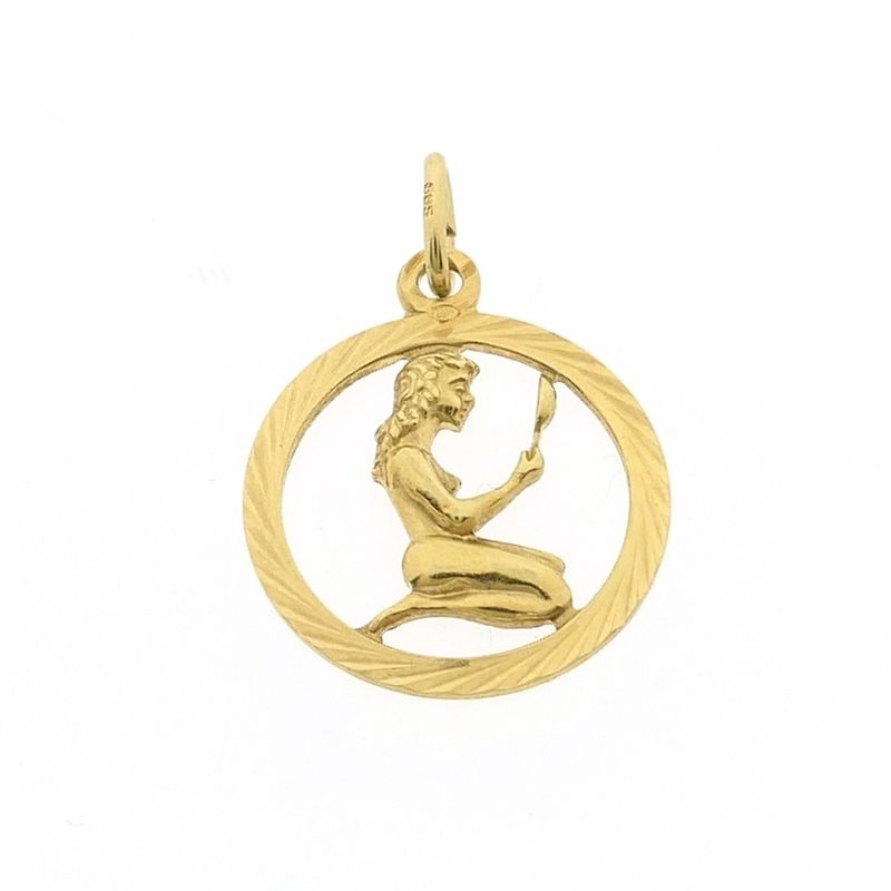 Image 1 of Gold zodiac sign pendant; Virgo