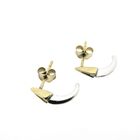 Image 3 of Bicolor gold stud earrings with diamonds