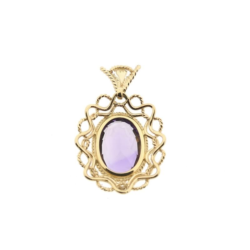 Image 3 of Vintage gold pendant with amethyst.