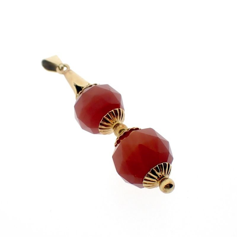 Image 6 of Vintage gold pendant with carnelian stones