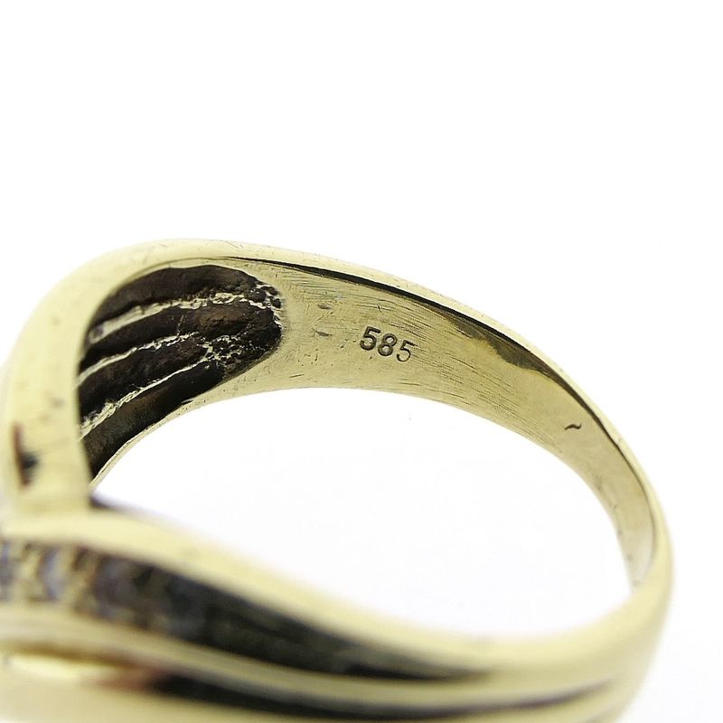 Image 5 of Golden fantasy ring with diamond 0.09 ct.