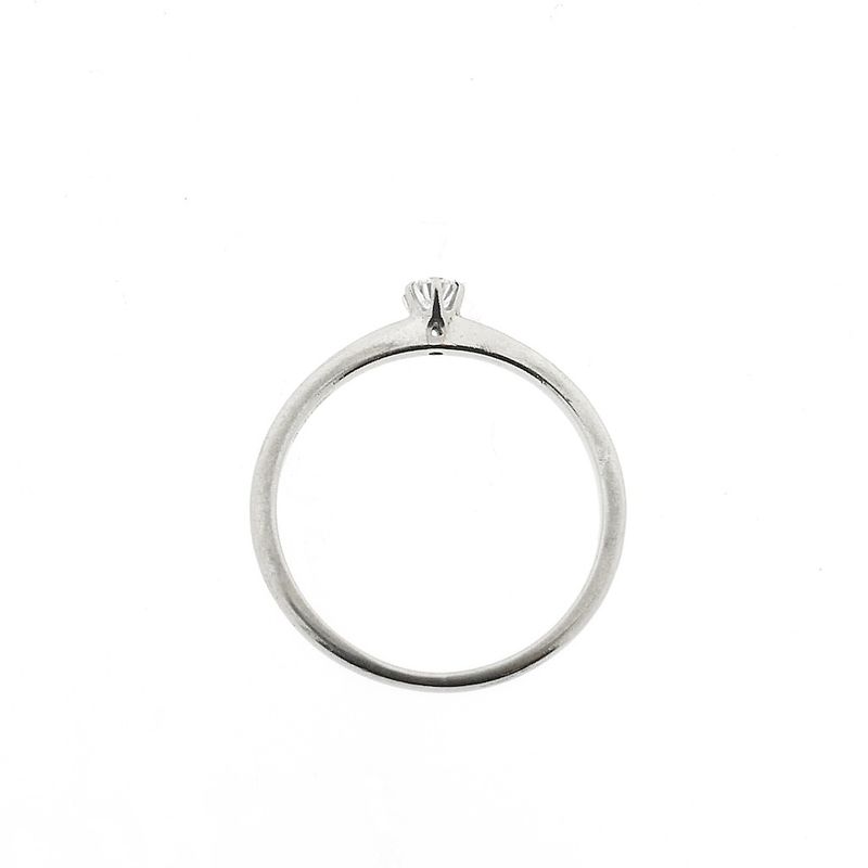 Image 5 of White gold solitaire ring with diamond | 0.08 ct.