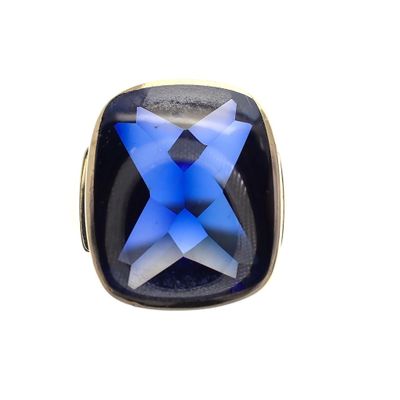 Image 2 of Vintage gold 'Elvis' ring with royal blue gemstone