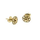 Image 11 of Antique/vintage gold flower stud earrings | Filigree technique