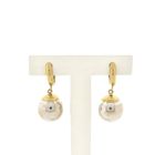Image 1 of Two-tone gold stud earrings with balls