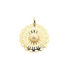 Image 1 of 18 carat gold pendant with pearl
